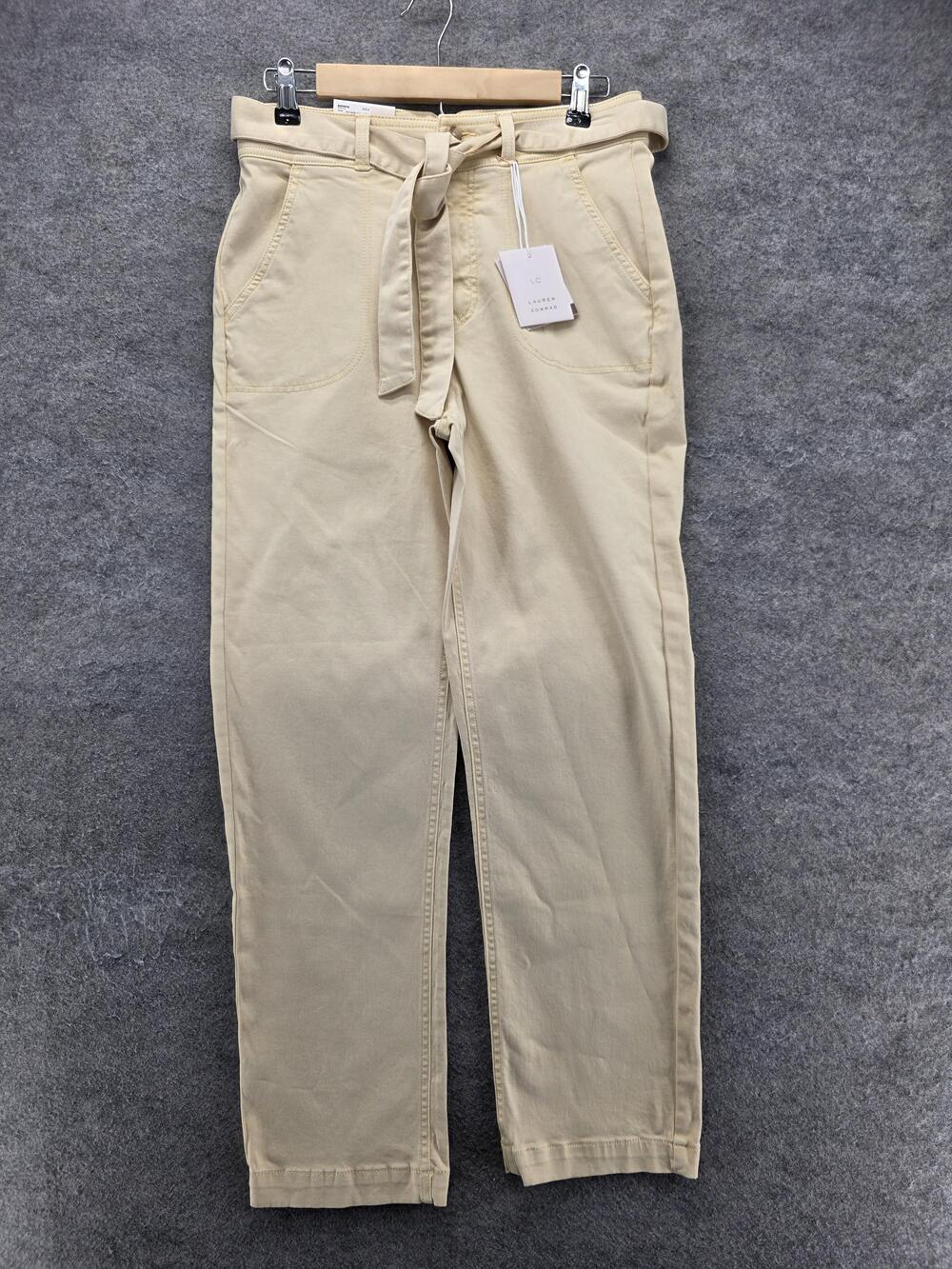 LC Lauren Conrad Jeans Womens 8 Beige Slim Straight Ankle High Rise 30 Inseam